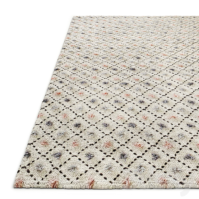 Pom-Pom Performance Handwoven Flatweave Rug RH 3ds Max - thumbnail 2