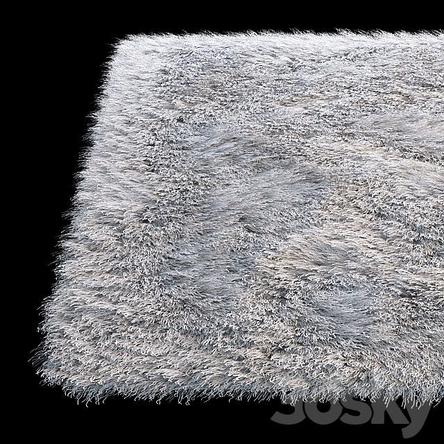 Rectangular fluffy carpet 3DS Max Model - thumbnail 2