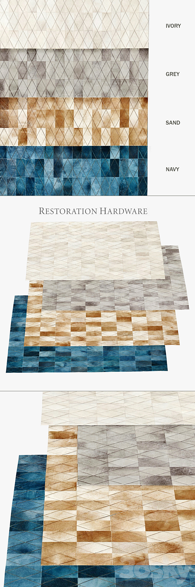 RH _ ARLEQUIN HIDE RUGS 3DS Max Model - thumbnail 1