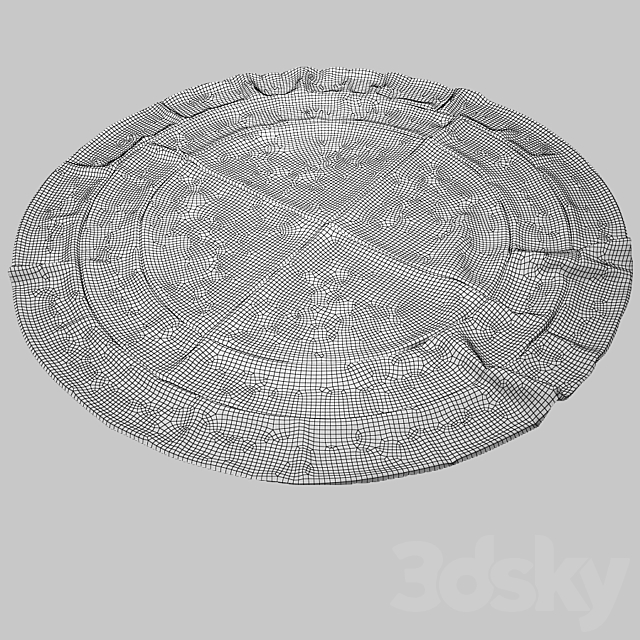 Round Carpet. 3DS Max Model - thumbnail 3