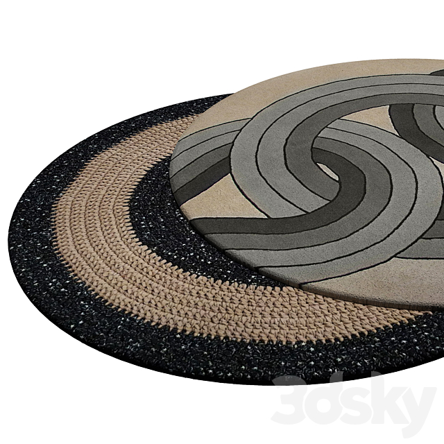 round carpet 3DS Max Model - thumbnail 2