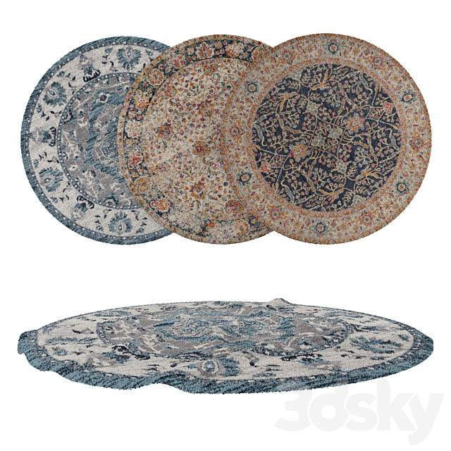 Round Carpets Set 191 3ds Max - thumbnail 1