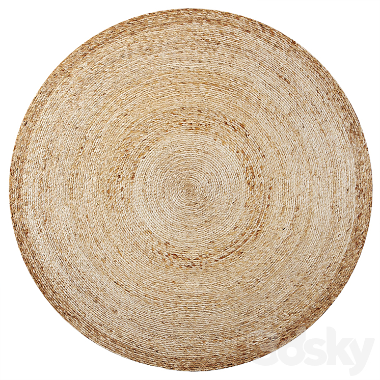 Round jute rug 200 3DS Max Model - thumbnail 3