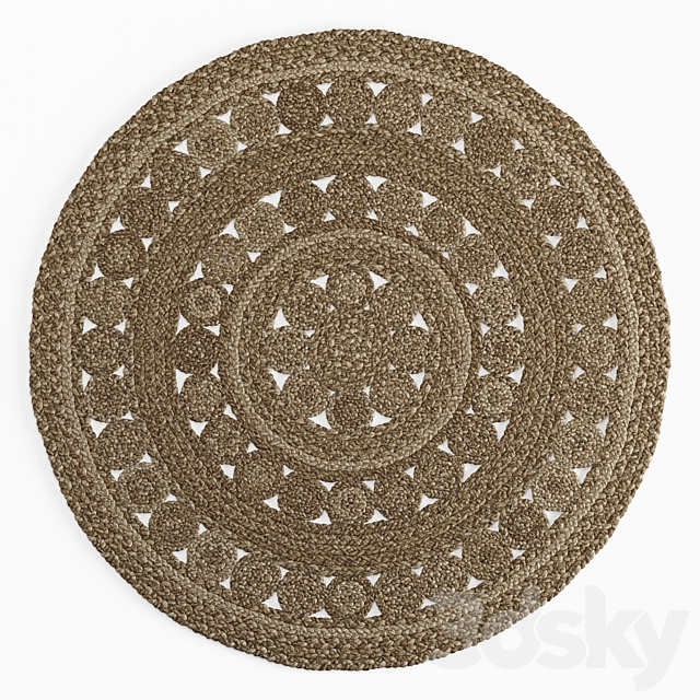 Round Jute Rug by Serena & Lily 3ds Max - thumbnail 1