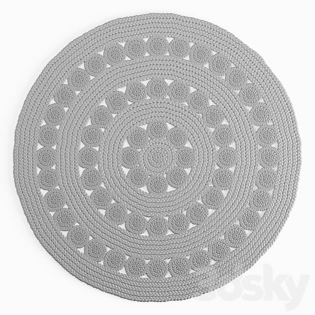 Round Jute Rug by Serena & Lily 3ds Max - thumbnail 2