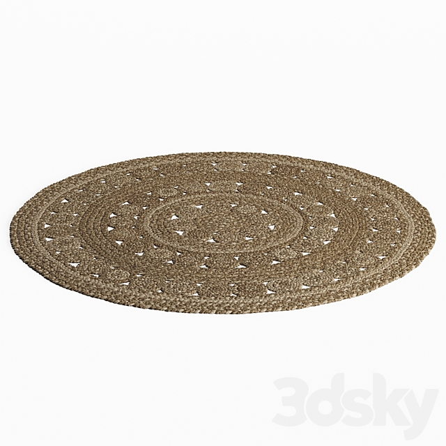 Round Jute Rug by Serena & Lily 3ds Max - thumbnail 3