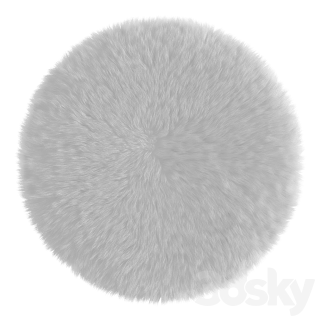 Round white rug 3ds Max - thumbnail 1