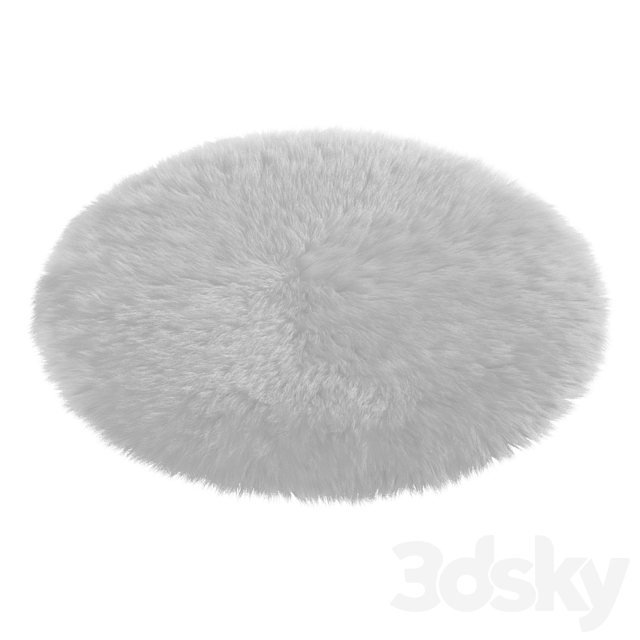 Round white rug 3ds Max - thumbnail 3