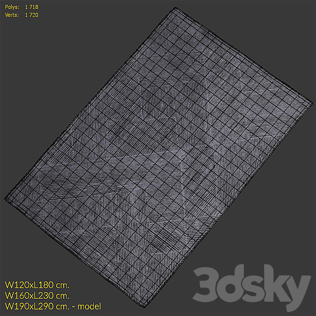 Rug The Rug Republic Balta Graphite Rug 3DS Max Model - thumbnail 3