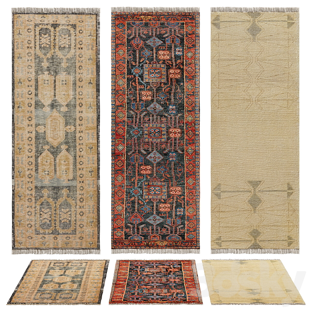 RUNNER RUG SET 1 3ds Max - thumbnail 1