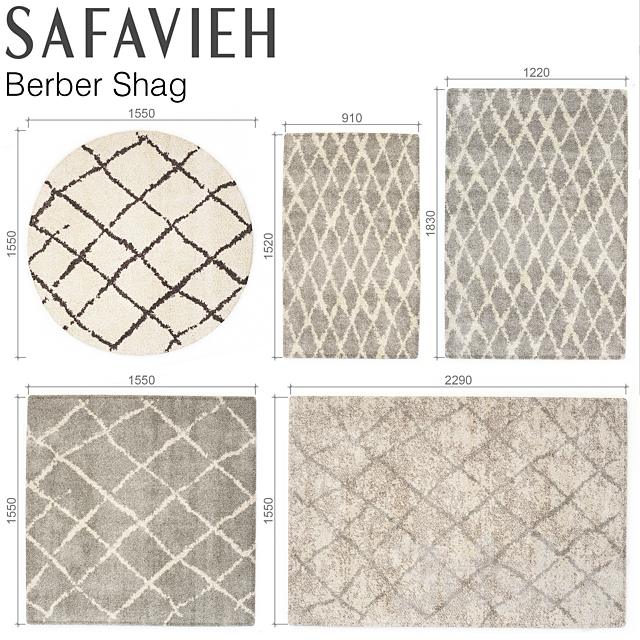 SAFAVIEH BERBER SHAG SET 3DS Max Model - thumbnail 2