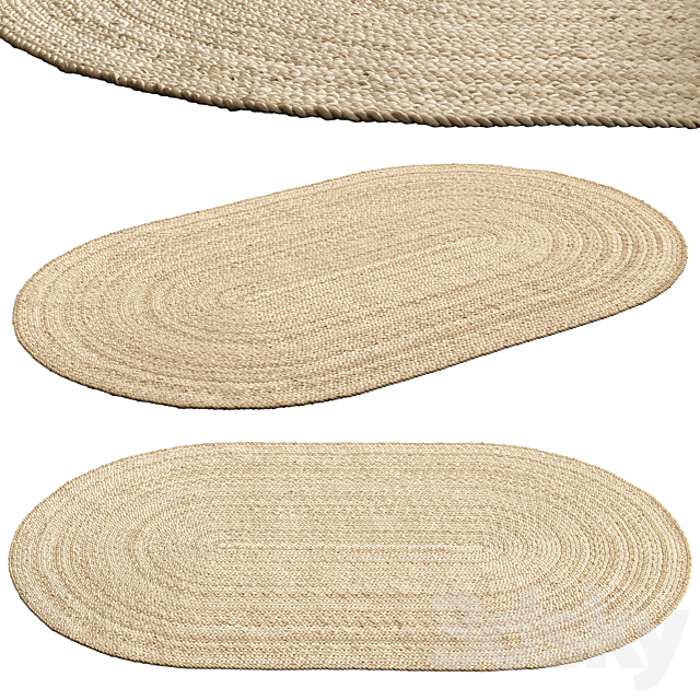 SAFAVIEH Dina Coastal Jute Rug Oval 3ds Max - thumbnail 2