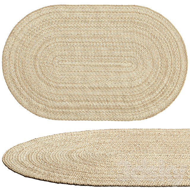 SAFAVIEH Dina Coastal Jute Rug Oval 3ds Max - thumbnail 3