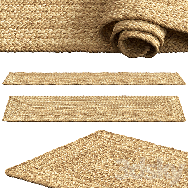 SAFAVIEH Dina Coastal Jute Rug Runner 3ds Max - thumbnail 1