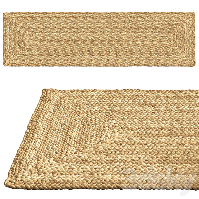 SAFAVIEH Dina Coastal Jute Rug Runner 3ds Max - thumbnail 2