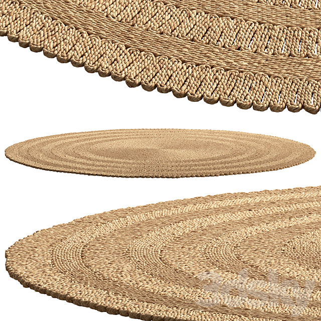 SAFAVIEH Pierrine Jute Rug 3DS Max Model - thumbnail 2