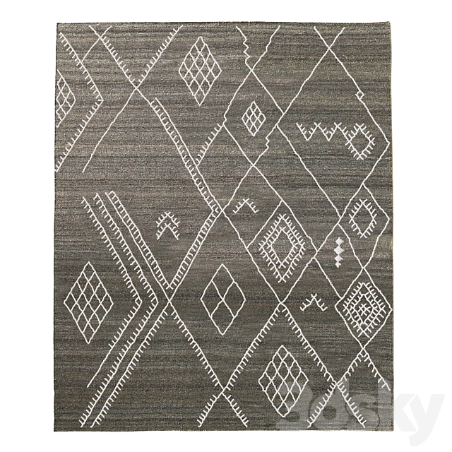 SARTO EMBROIDERED FLATWEAVE RUG 3DS Max Model - thumbnail 1