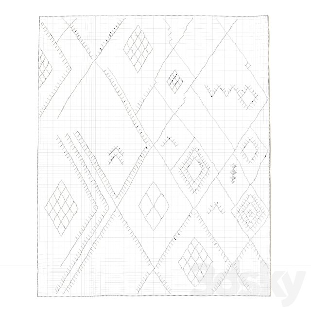 SARTO EMBROIDERED FLATWEAVE RUG 3DS Max Model - thumbnail 2