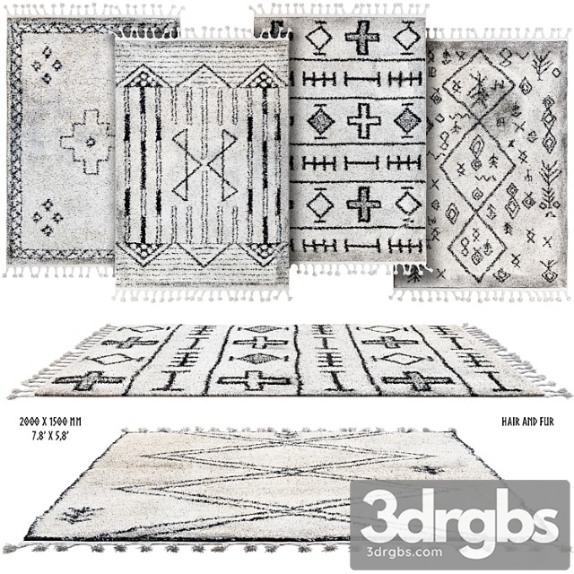 Scandinavian rugs set 3dsmax Download - thumbnail 1