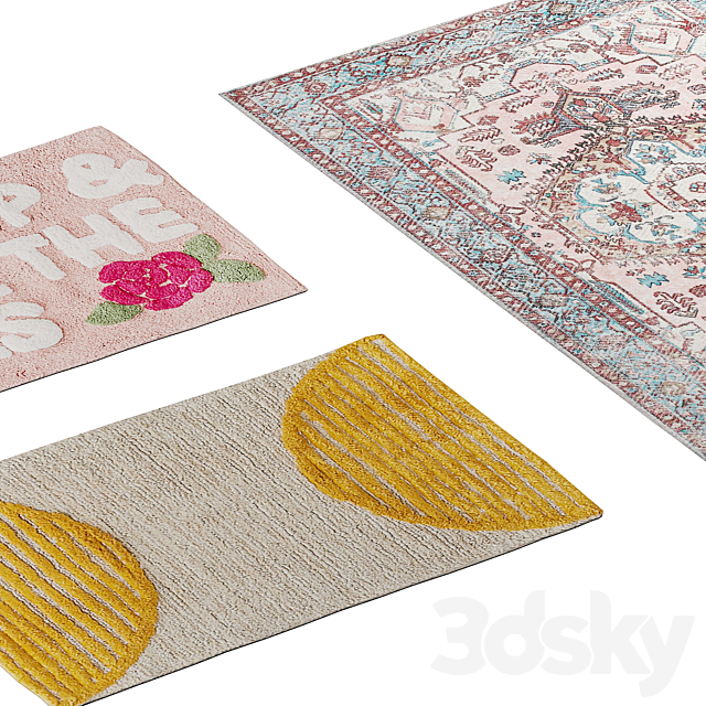 Set of bath mats from Urban Outfitters No. 3 3DS Max Model - thumbnail 2