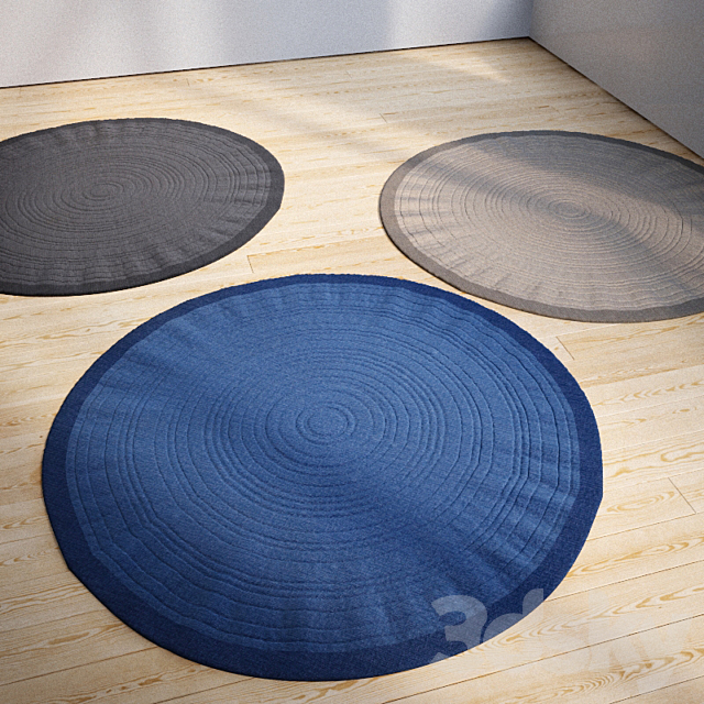 Set of round rugs 3DS Max Model - thumbnail 1