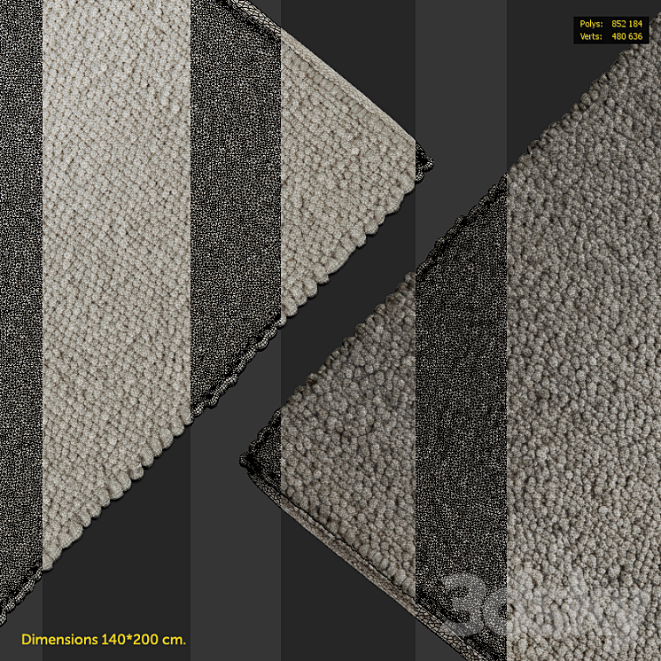 Set of rugs HAY Peas Random rug set 3DS Max Model - thumbnail 2