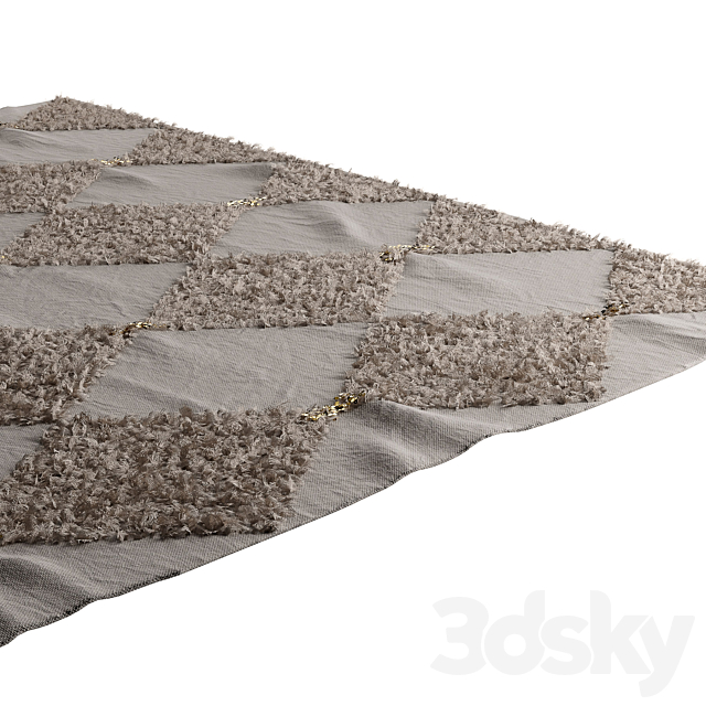 Shag Rug Creme Soft 3DS Max Model - thumbnail 2