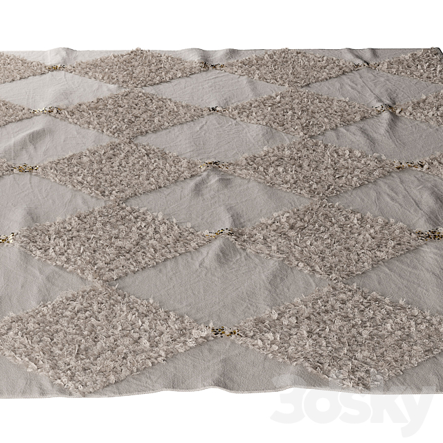 Shag Rug Creme Soft 3DS Max Model - thumbnail 3