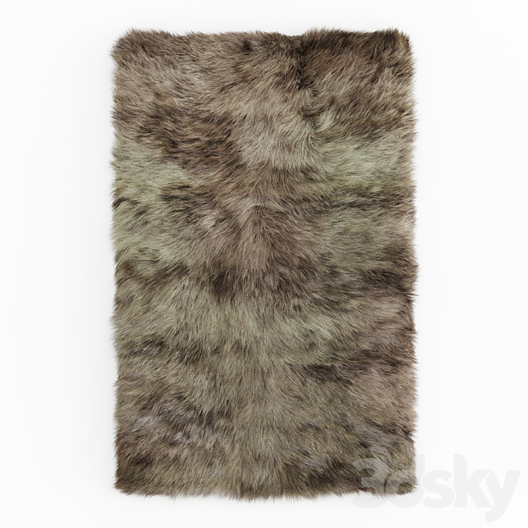 Shaggy Fur Camel Rug 3DS Max Model - thumbnail 1