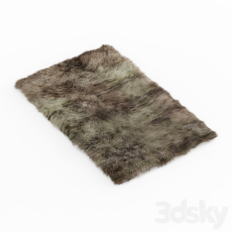 Shaggy Fur Camel Rug 3DS Max Model - thumbnail 2