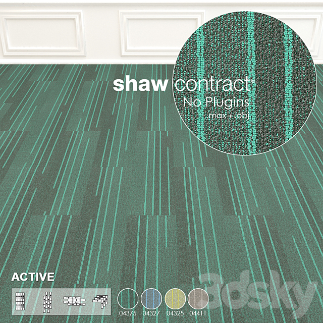 Shaw Carpet Active Wall to Wall Floor No 7 3DS Max Model - thumbnail 2