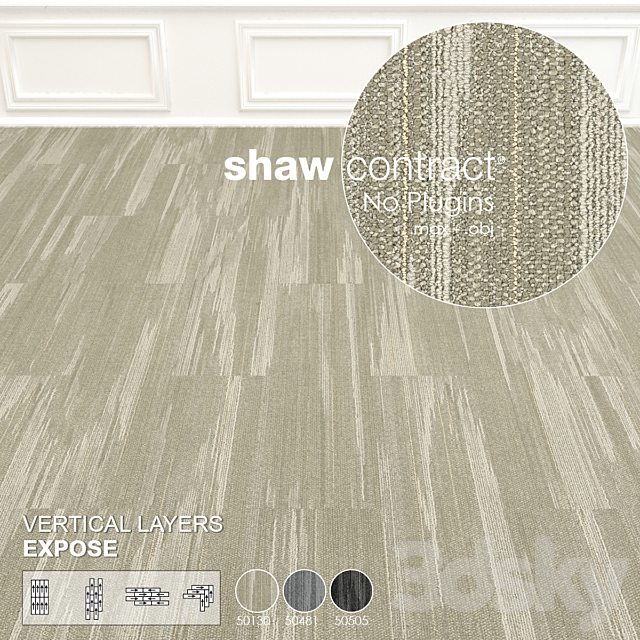 Shaw Carpet Vertical Layers Wall to Wall Floor No 1 3DS Max Model - thumbnail 3