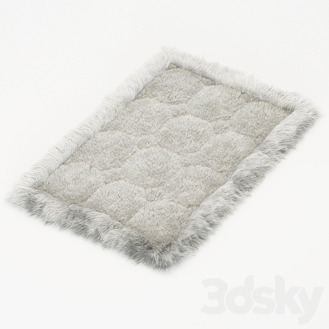 Small soft carpet of alpaca fur 3DS Max Model - thumbnail 2