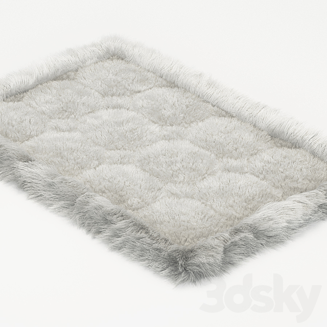 Small soft carpet of alpaca fur 3DS Max Model - thumbnail 3