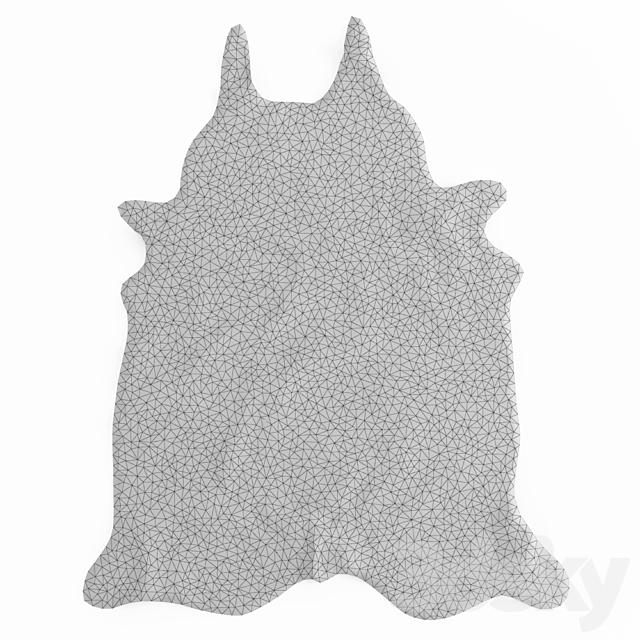 Spotted Black And White Cow Skin Rug 3DS Max Model - thumbnail 5