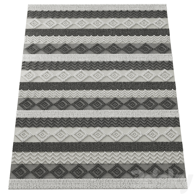 Surya Farmhouse Tassel Diamond Hand Woven Rug 3DS Max Model - thumbnail 2