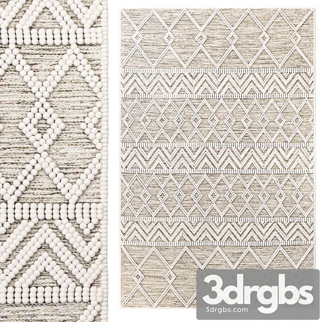 The Curated Nomad Bradrick Trellis Wool Area Rug 3dsmax Download - thumbnail 1