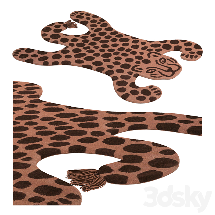 Tufted rug leopard ferm living 3DS Max Model - thumbnail 2