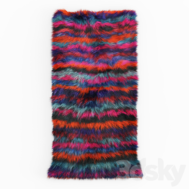 Turkish Shaggy Fur Rug 3ds Max - thumbnail 1