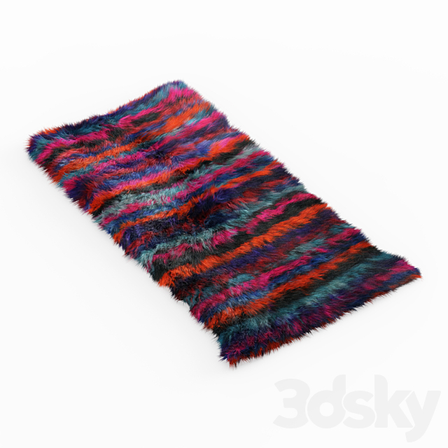 Turkish Shaggy Fur Rug 3ds Max - thumbnail 2