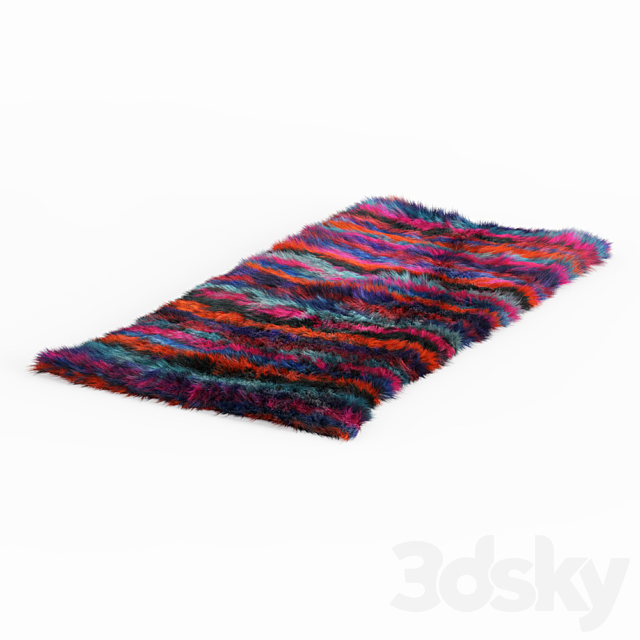 Turkish Shaggy Fur Rug 3ds Max - thumbnail 3