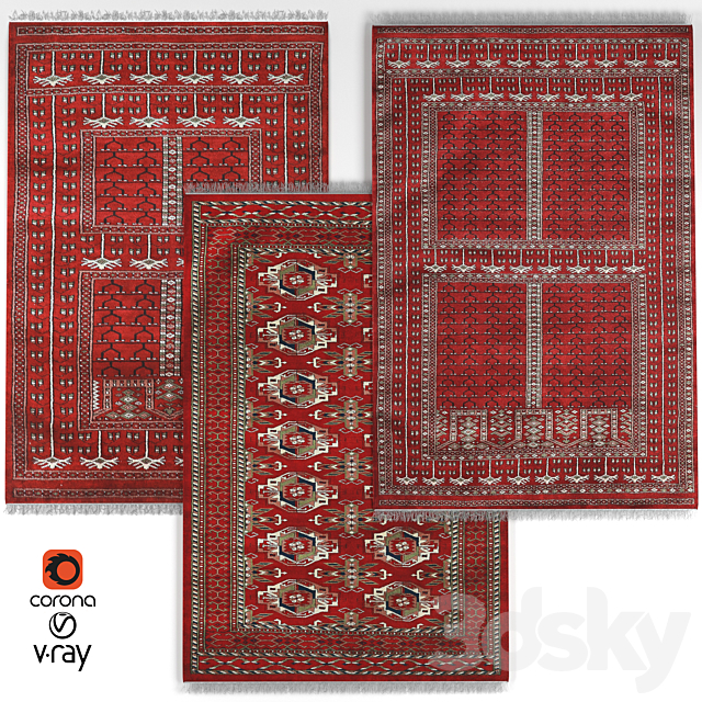 Turkmen rug 3ds Max - thumbnail 1