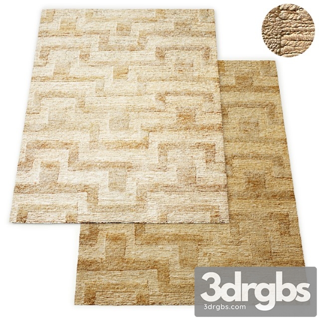 Wabi Sabi Hand Knotted Geo Jute Rug Rh Collection 3dsmax Download - thumbnail 1