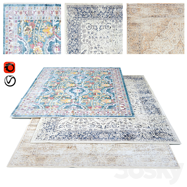 Zara Home Carpet Set 3ds Max - thumbnail 1