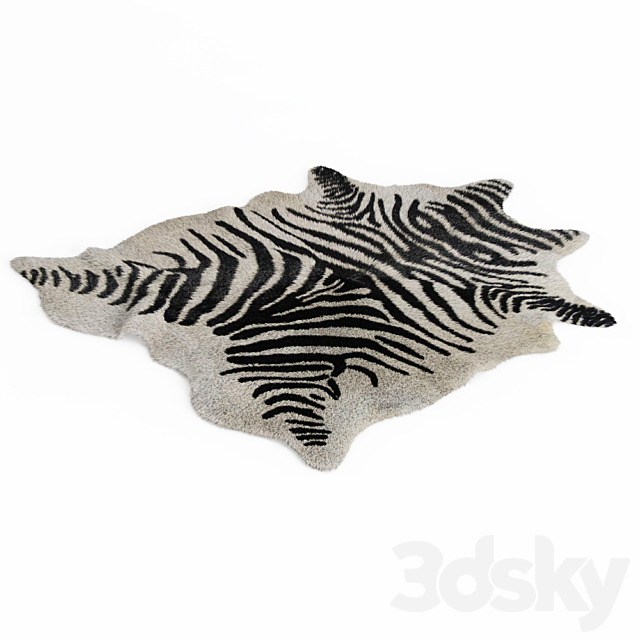 Zebra rug 02 3DS Max Model - thumbnail 2