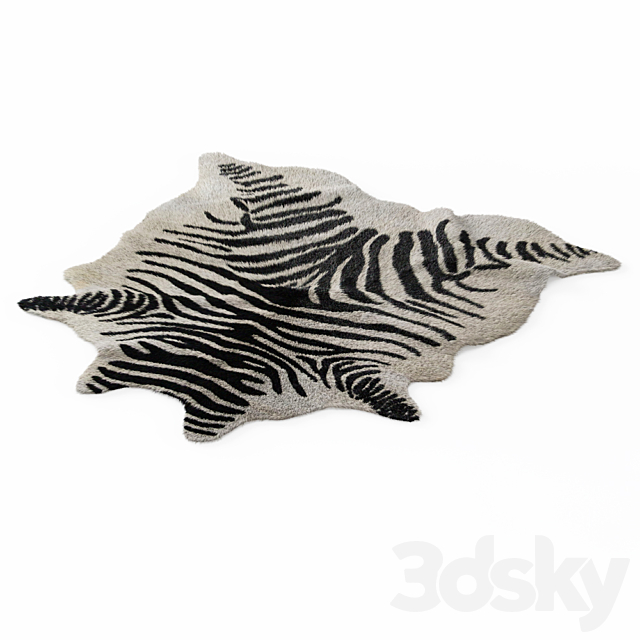 Zebra rug 02 3DS Max Model - thumbnail 3