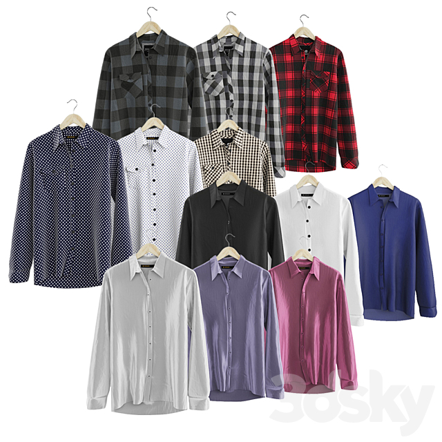 12 SHIRTS Pack 3ds Max - thumbnail 1