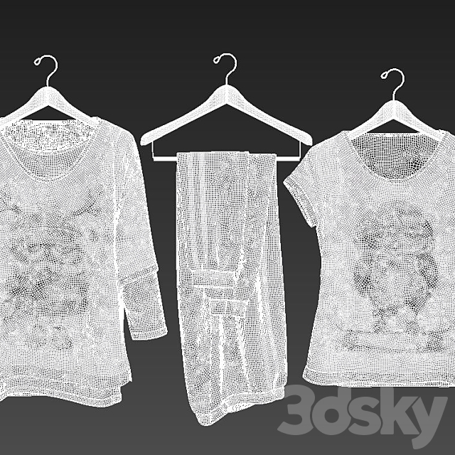 A set of clothes on a hanger 3ds Max - thumbnail 3