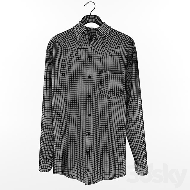 A set of men's clothes on hangers 3DS Max - thumbnail 2