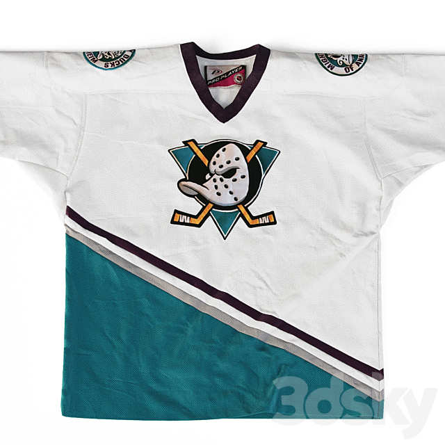 Anaheim Mighty Ducks Pro Player Jersey 3ds Max - thumbnail 3